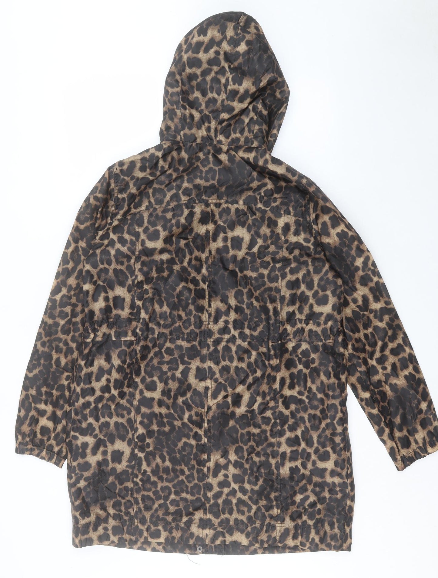 F&F Womens Brown Animal Print Rain Coat Coat Size 8 Zip - Leopard Print