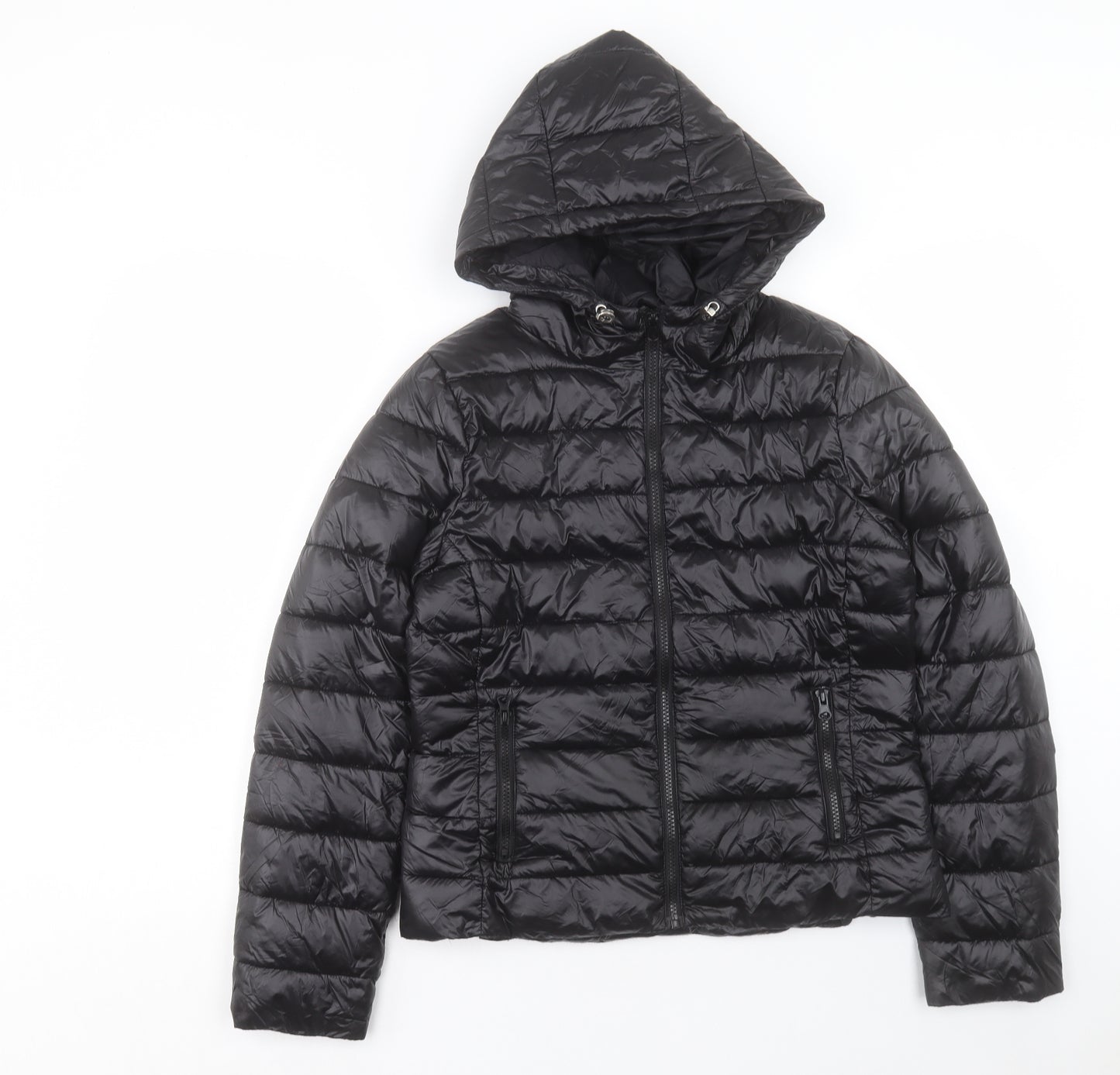 Primark Womens Black Puffer Jacket Coat Size XS Zip