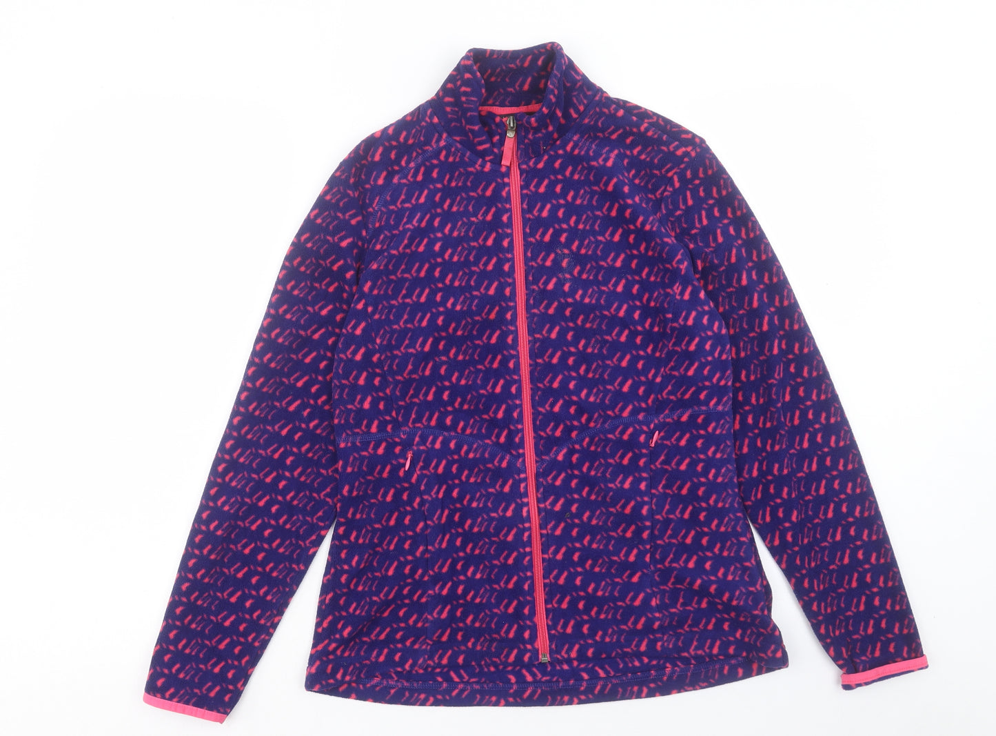 Marks and Spencer Womens Purple Geometric Jacket Size 12 Zip