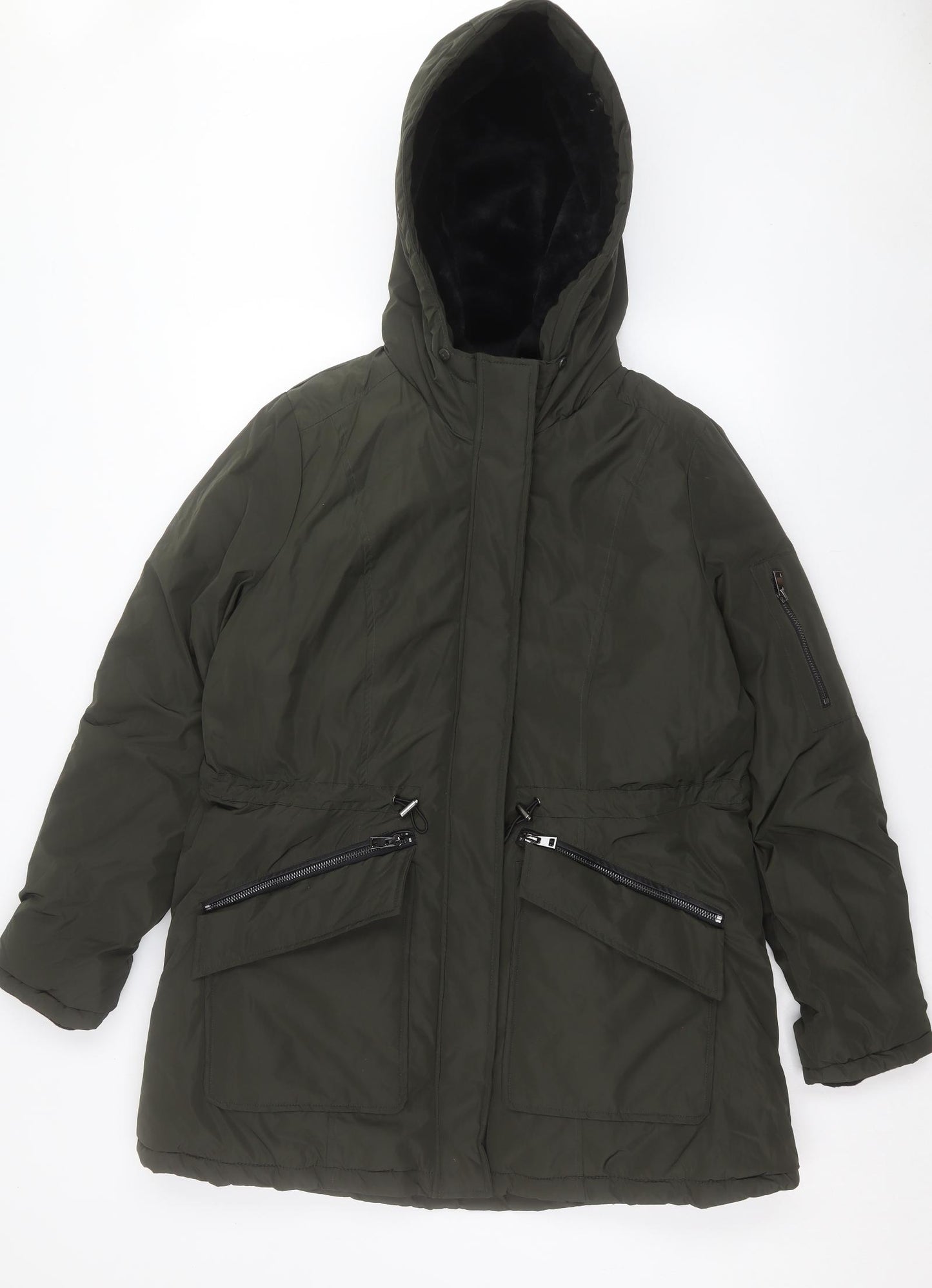 Matalan Womens Green Rain Coat Coat Size 16 Zip