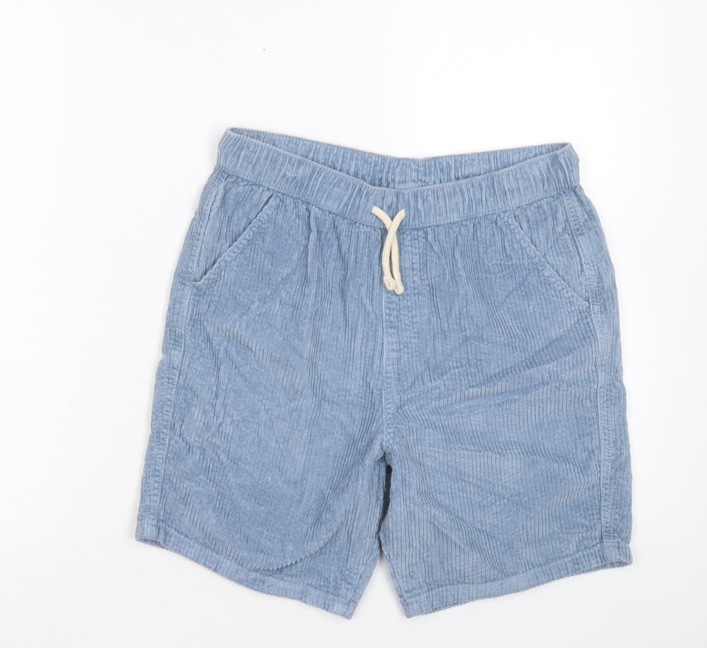 Marks and Spencer Boys Blue Cotton Bermuda Shorts Size 13-14 Years Regular Drawstring