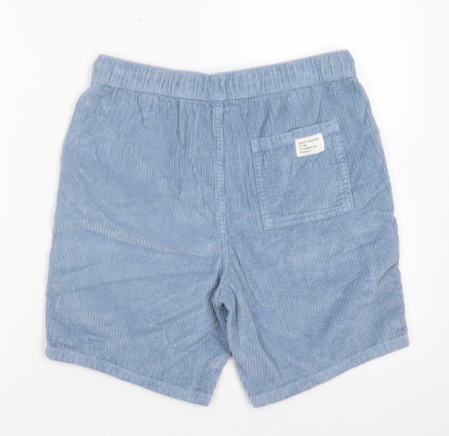 Marks and Spencer Boys Blue Cotton Bermuda Shorts Size 13-14 Years Regular Drawstring