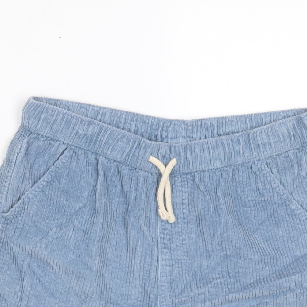 Marks and Spencer Boys Blue Cotton Bermuda Shorts Size 13-14 Years Regular Drawstring