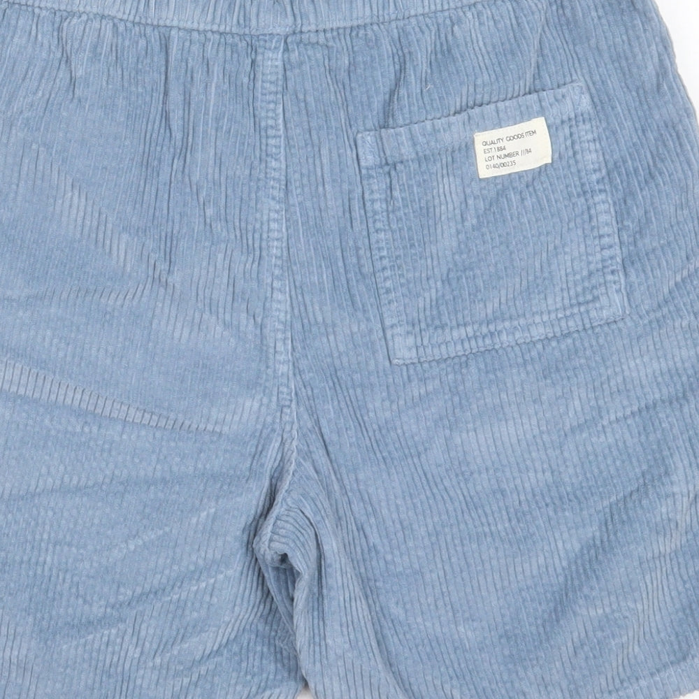 Marks and Spencer Boys Blue Cotton Bermuda Shorts Size 13-14 Years Regular Drawstring