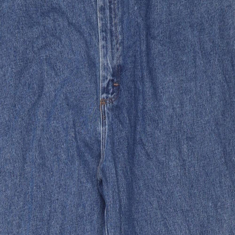 Rustler Mens Blue Cotton Straight Jeans Size 44 in L30 in Regular Button