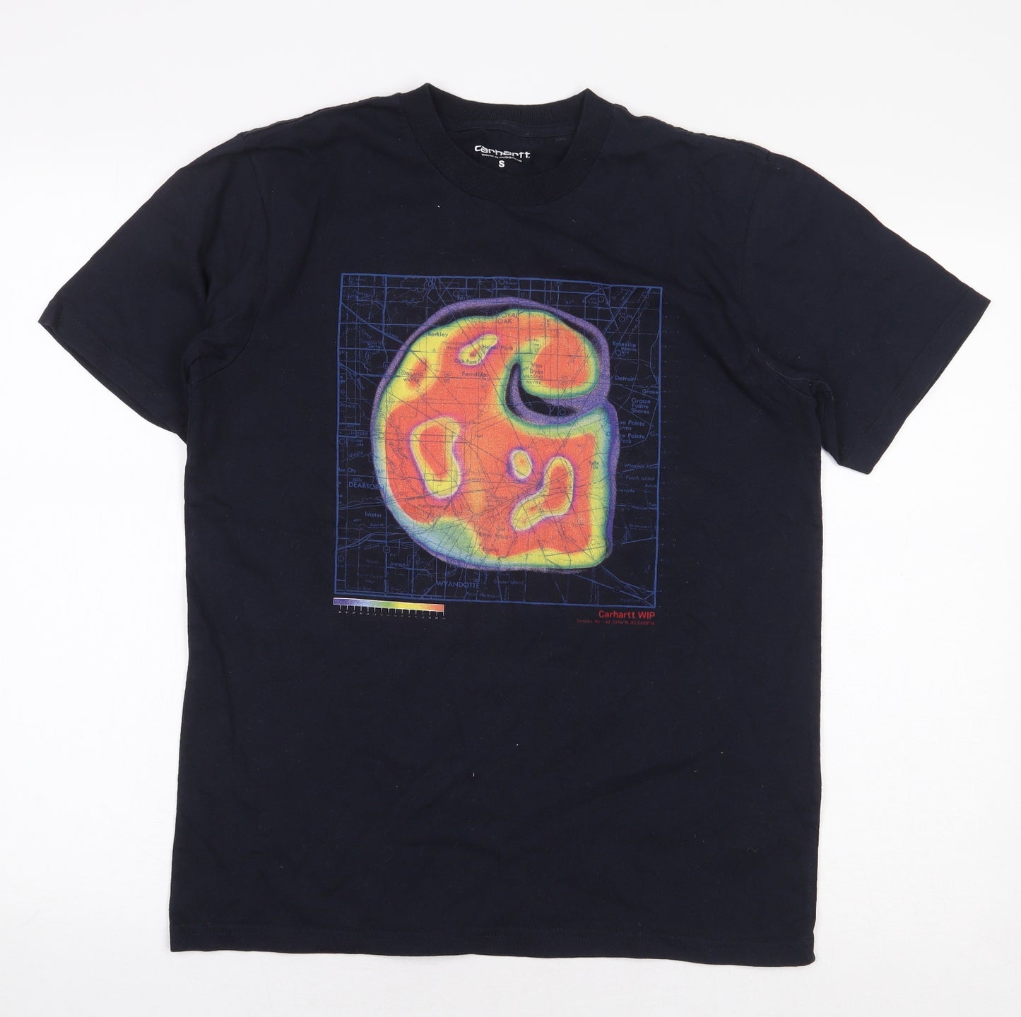 Carhartt Mens Blue Cotton T-Shirt Size S Round Neck