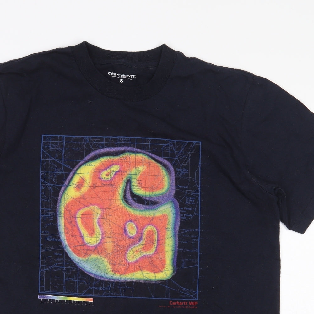 Carhartt Mens Blue Cotton T-Shirt Size S Round Neck