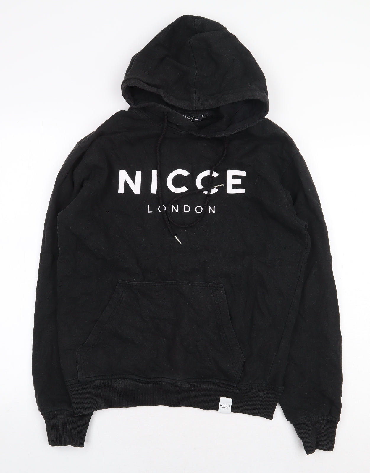 NICCE Mens Black Cotton Pullover Hoodie Size M