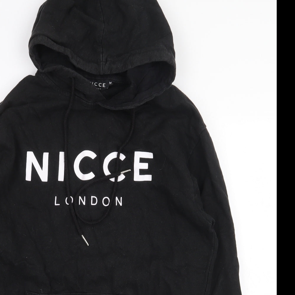 NICCE Mens Black Cotton Pullover Hoodie Size M