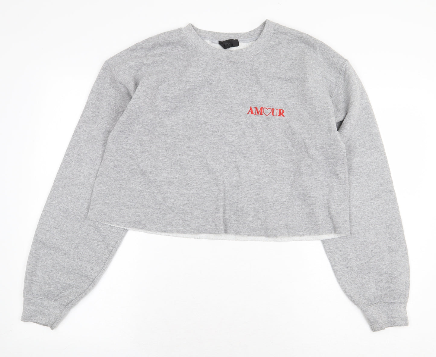 Topshop Womens Grey Cotton Pullover Sweatshirt Size M Pullover