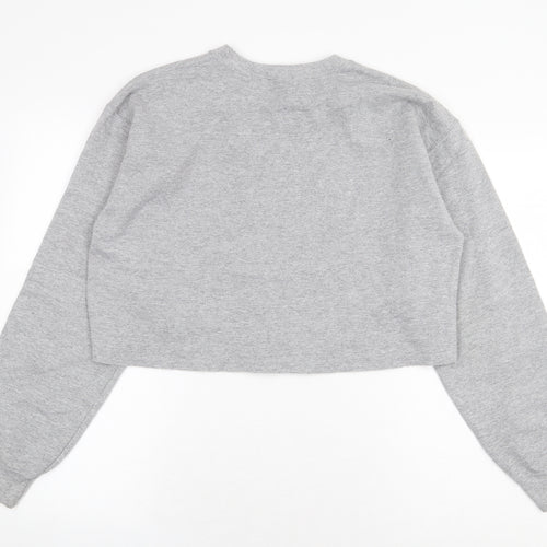 Topshop Womens Grey Cotton Pullover Sweatshirt Size M Pullover