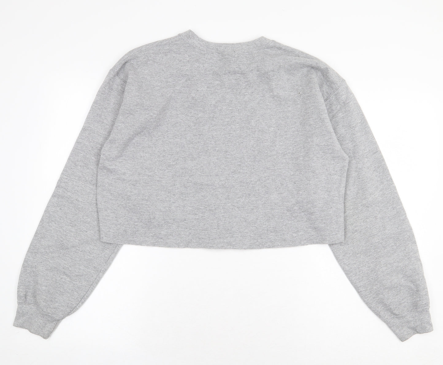 Topshop Womens Grey Cotton Pullover Sweatshirt Size M Pullover