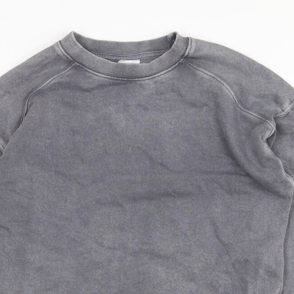 Zara Girls Grey Cotton Pullover Sweatshirt Size 13-14 Years Pullover