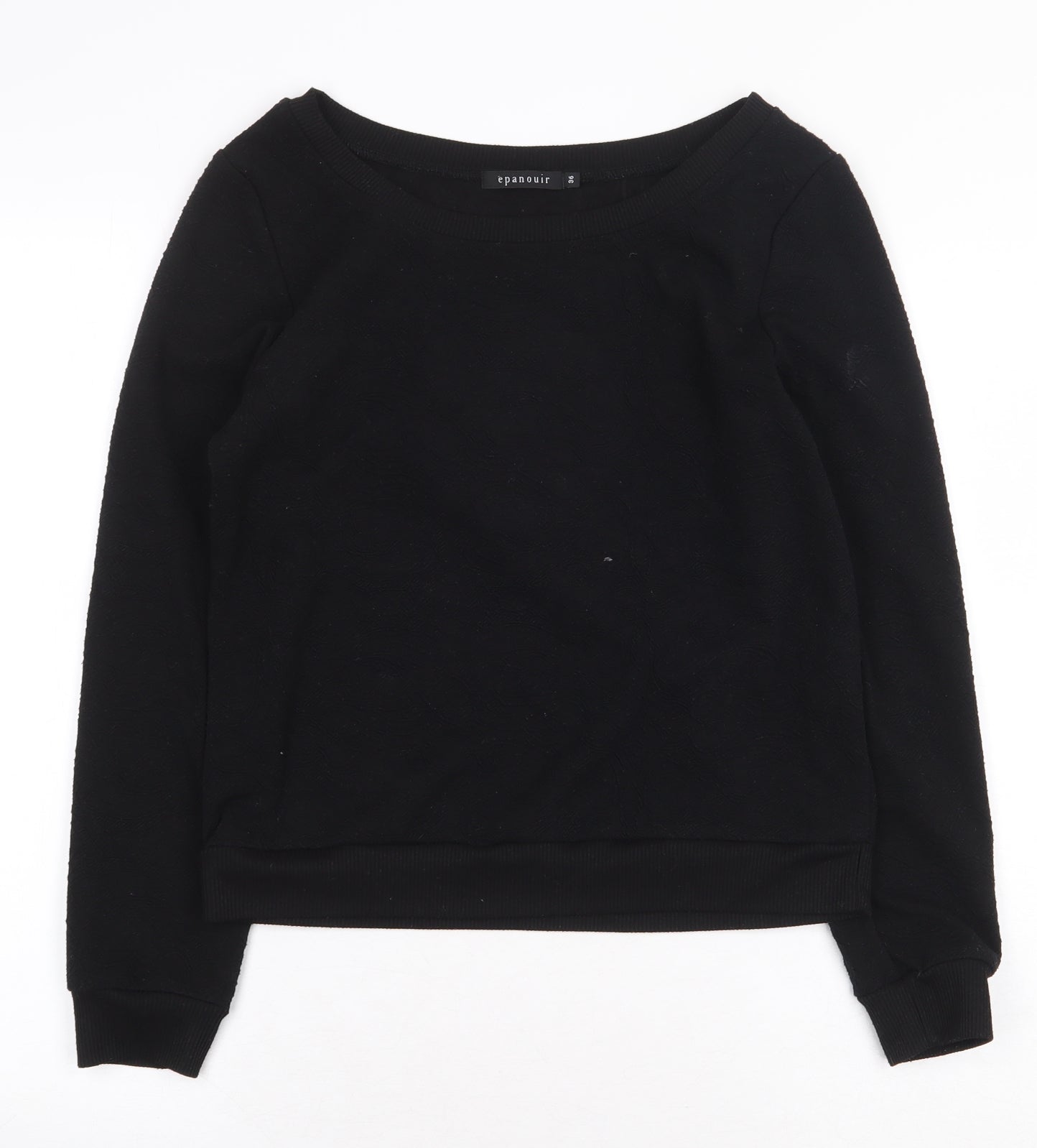 Epanouir Womens Black Polyester Pullover Sweatshirt Size 8 Pullover