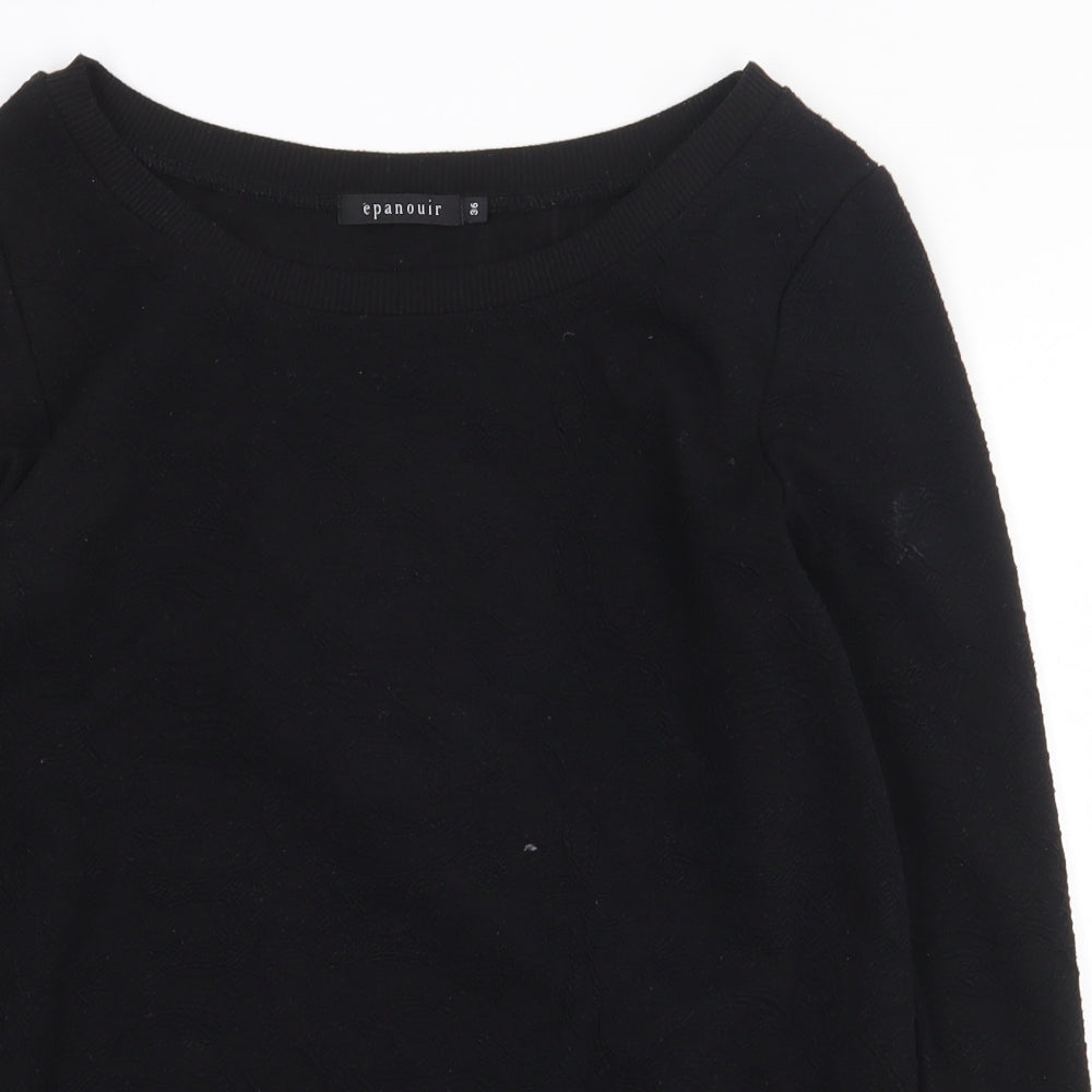 Epanouir Womens Black Polyester Pullover Sweatshirt Size 8 Pullover