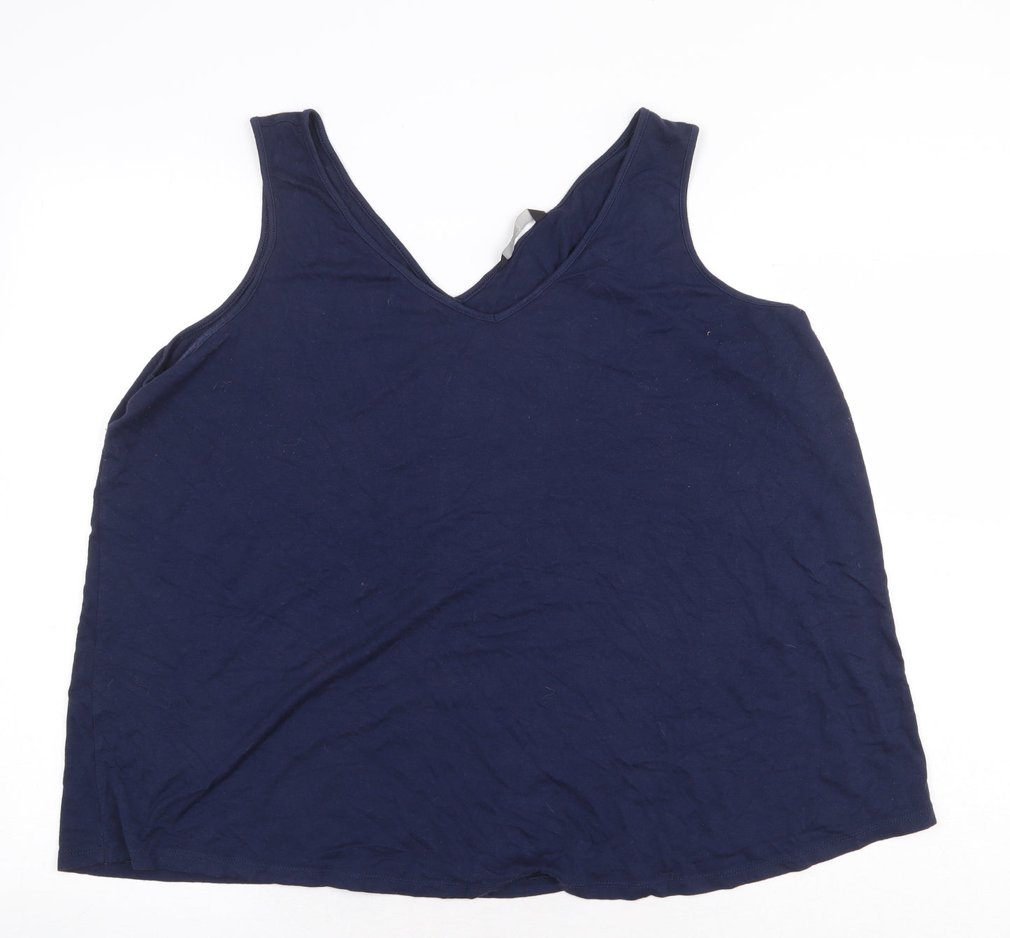 George Womens Blue Viscose Basic Tank Size 18 V-Neck
