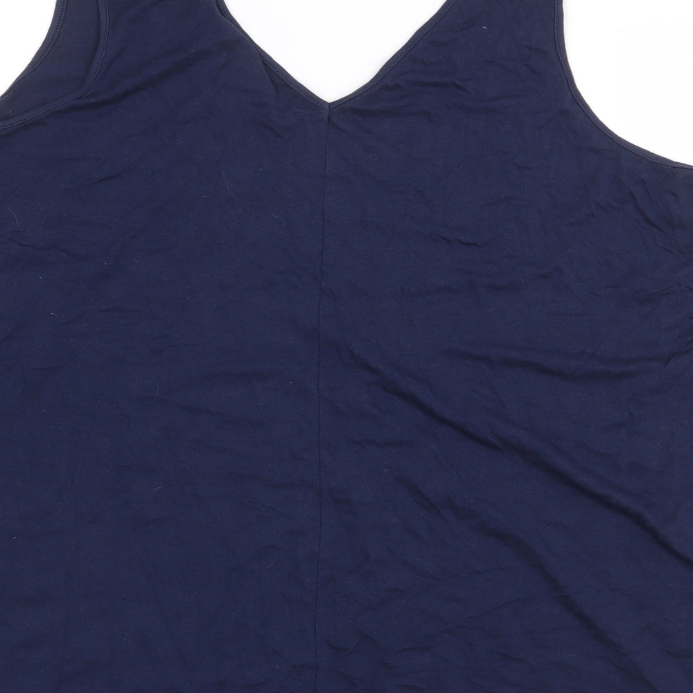 George Womens Blue Viscose Basic Tank Size 18 V-Neck