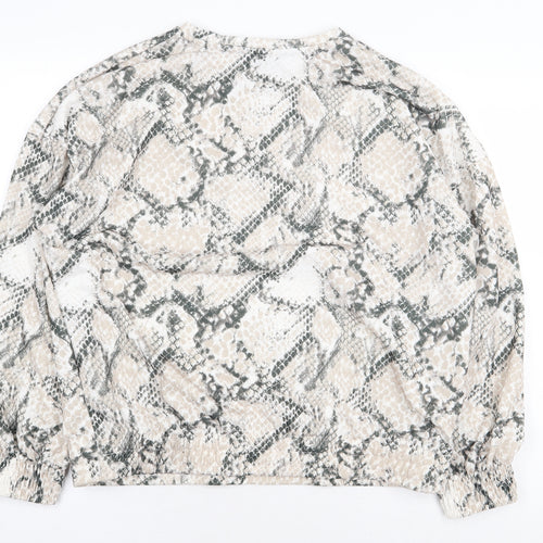 F&F Womens Beige Animal Print Polyester Pullover Sweatshirt Size 16 Pullover - Snake print