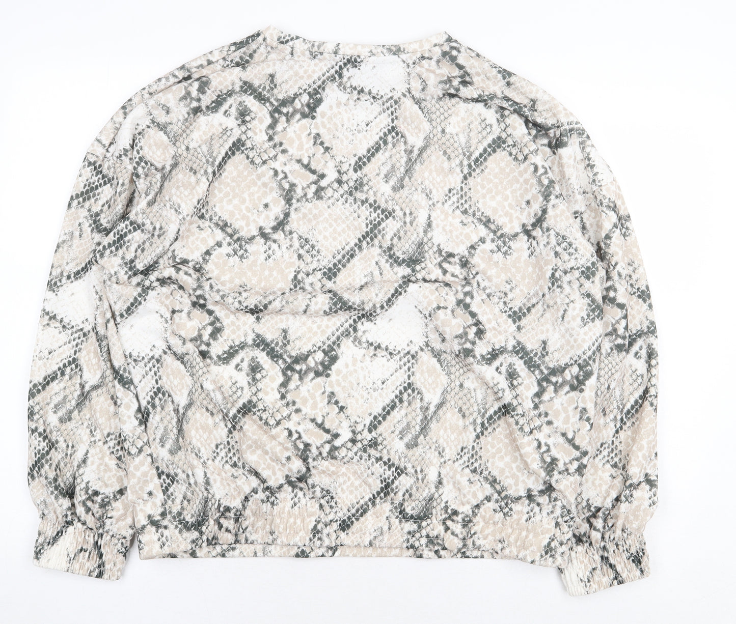 F&F Womens Beige Animal Print Polyester Pullover Sweatshirt Size 16 Pullover - Snake print