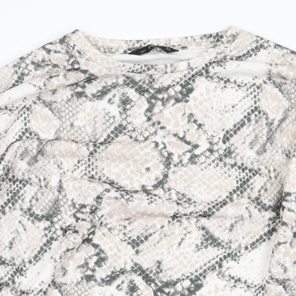 F&F Womens Beige Animal Print Polyester Pullover Sweatshirt Size 16 Pullover - Snake print