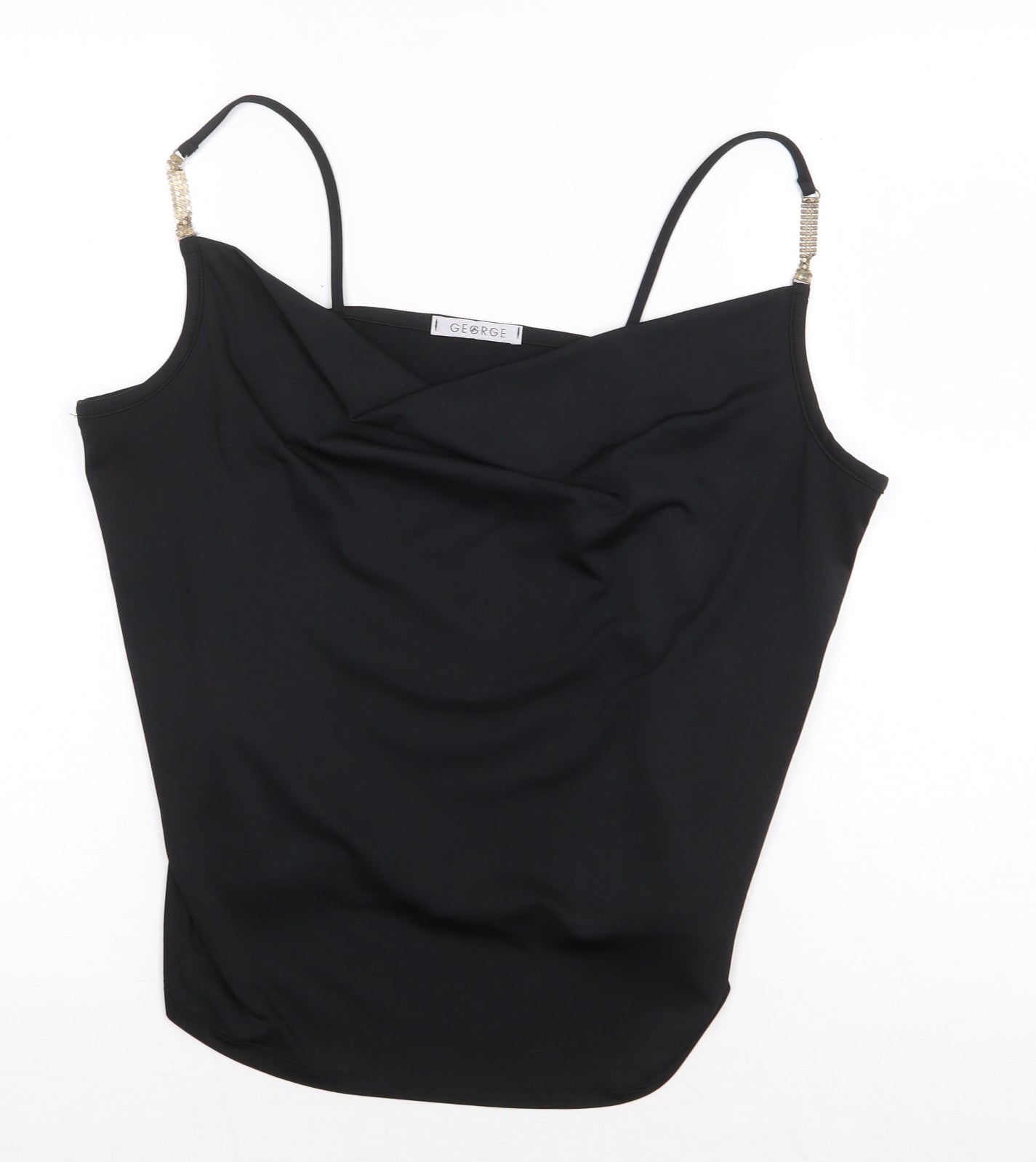 George Womens Black Polyester Camisole Polo Size 20 Cowl Neck