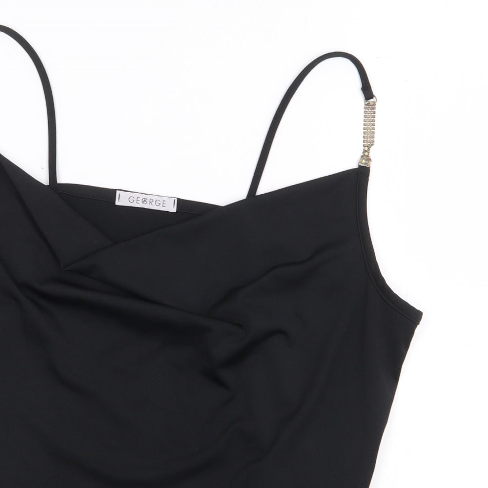 George Womens Black Polyester Camisole Polo Size 20 Cowl Neck