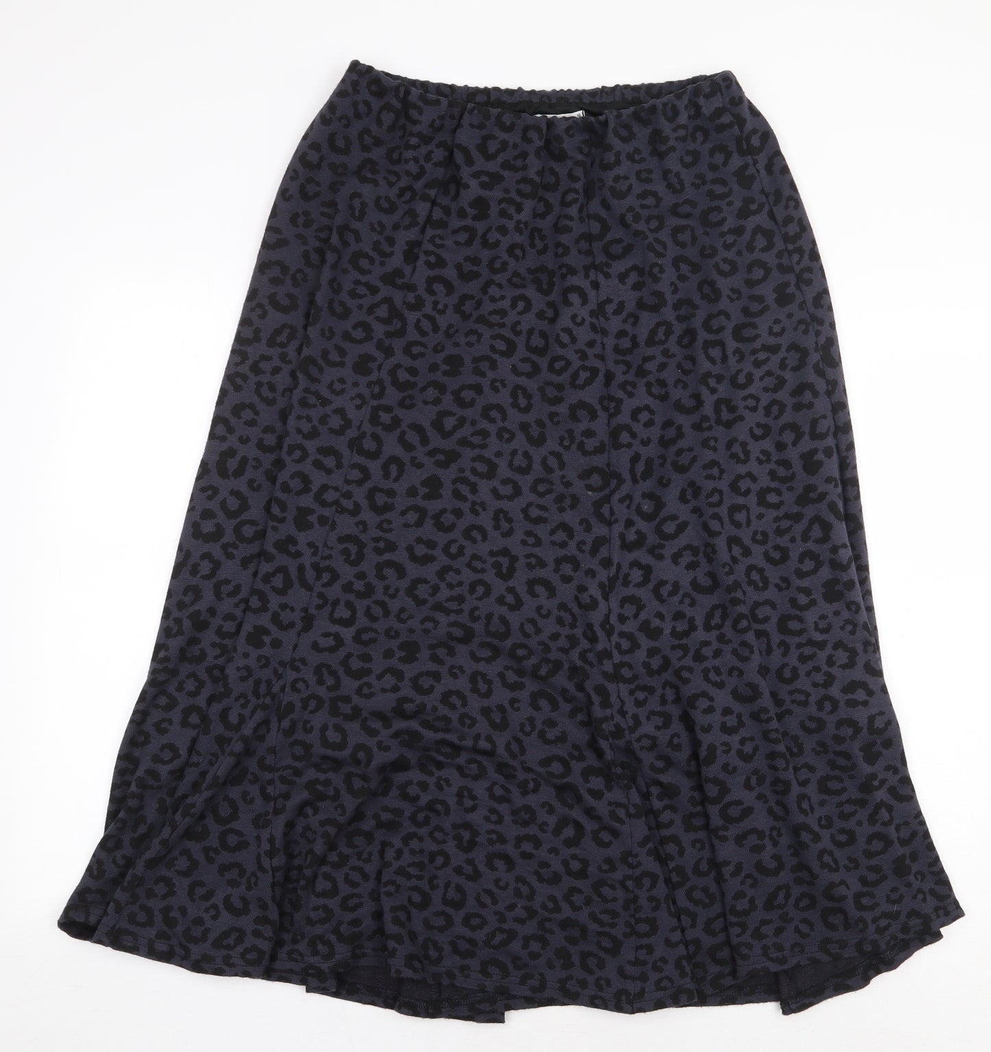 Anne Smith Womens Blue Animal Print Polyester A-Line Skirt Size L Regular - Leopard Pattern