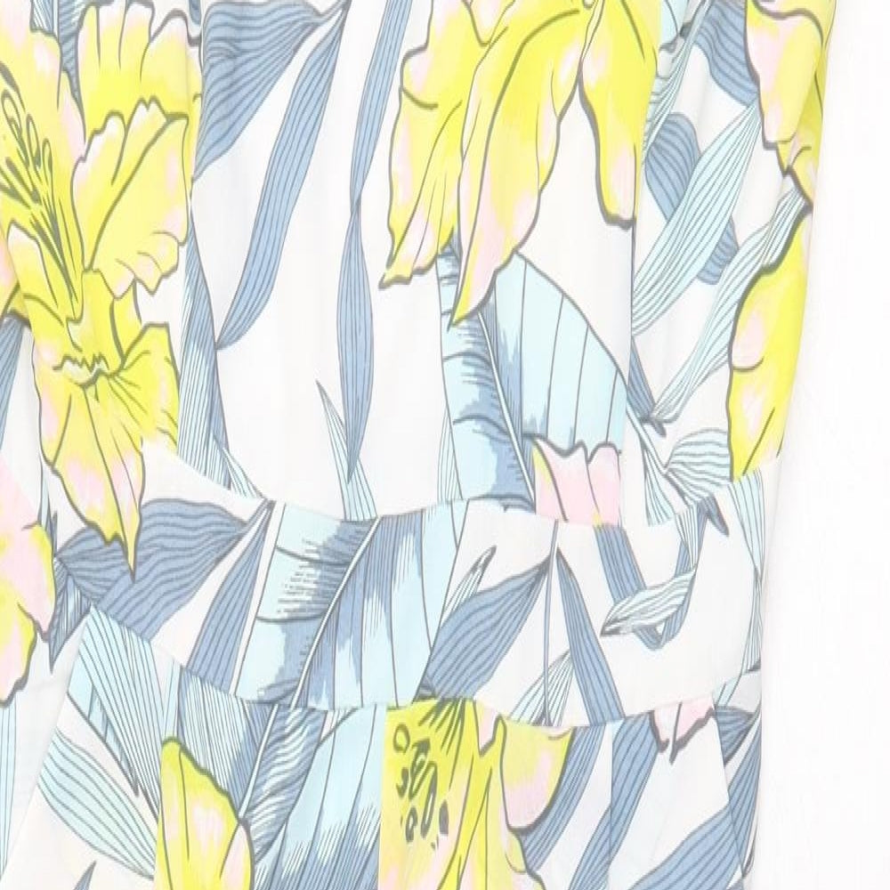 New Look Womens Multicoloured Floral Polyester Jumpsuit One-Piece Size 8 Zip
