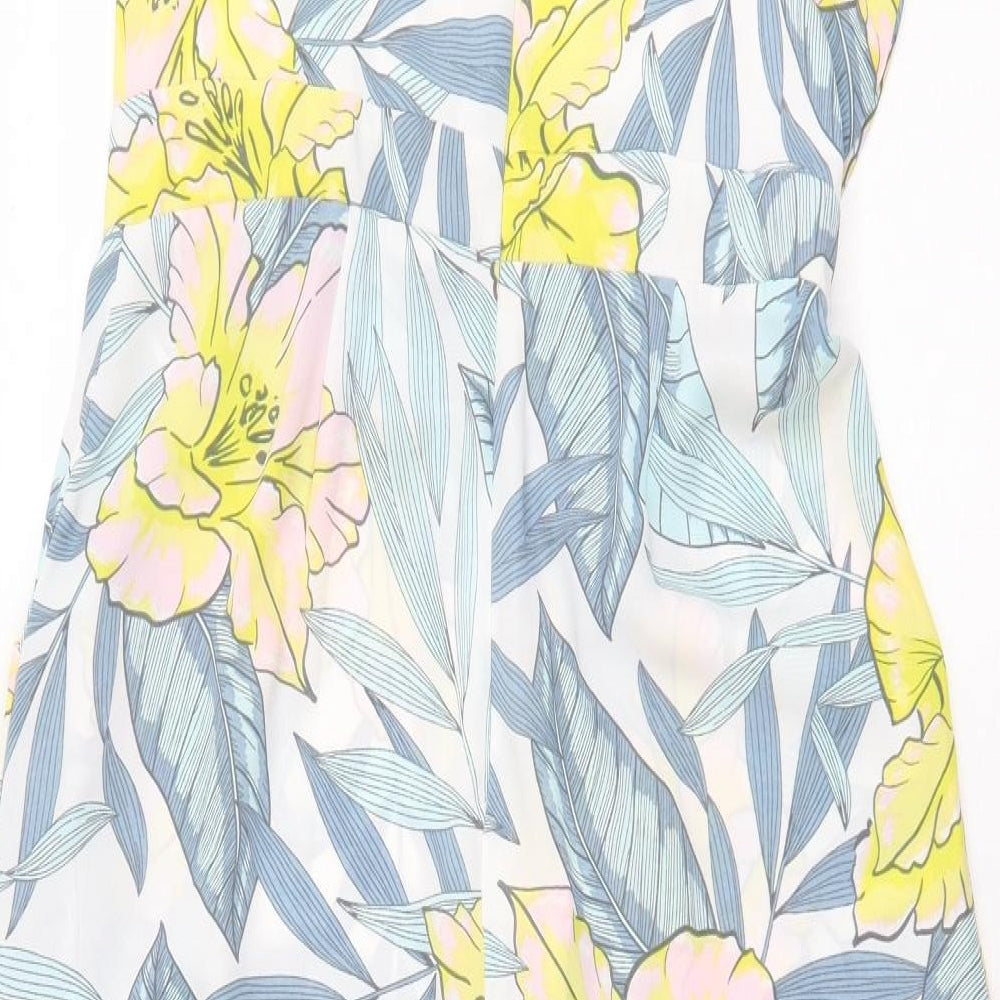 New Look Womens Multicoloured Floral Polyester Jumpsuit One-Piece Size 8 Zip