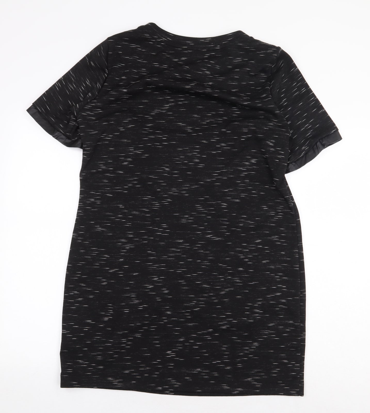 Marks and Spencer Womens Black Polyester T-Shirt Dress Size 14 Crew Neck Pullover