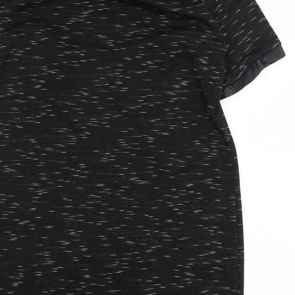 Marks and Spencer Womens Black Polyester T-Shirt Dress Size 14 Crew Neck Pullover