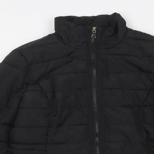 Dorothy Perkins Womens Black Quilted Jacket Size 6 Zip