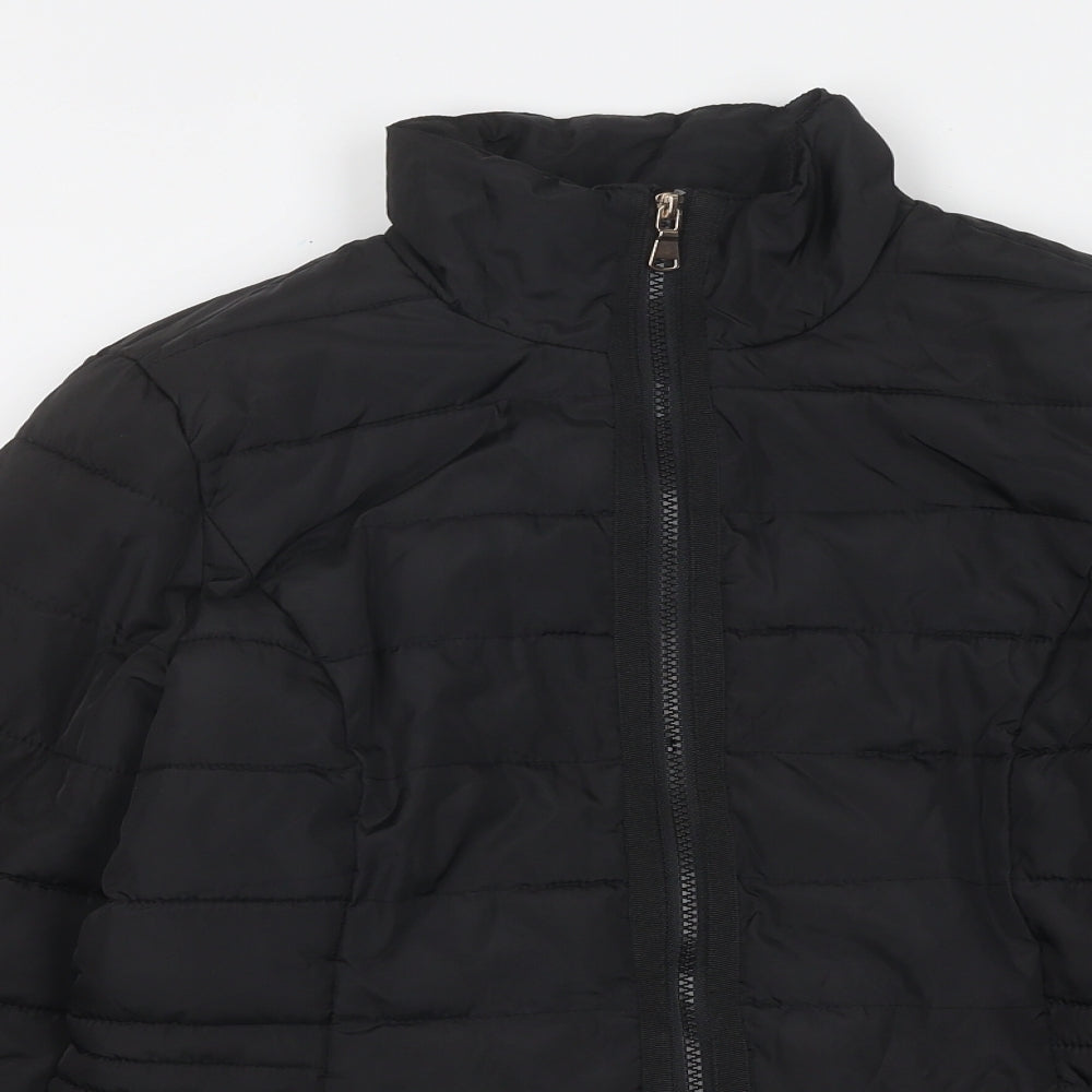 Dorothy Perkins Womens Black Quilted Jacket Size 6 Zip