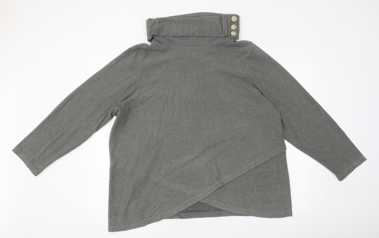 Ambria Womens Grey Polyester Pullover Sweatshirt Size 20 Pullover