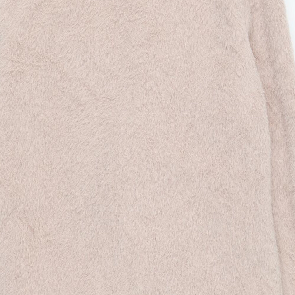 New Look Womens Pink Pea Coat Coat Size 10 Button