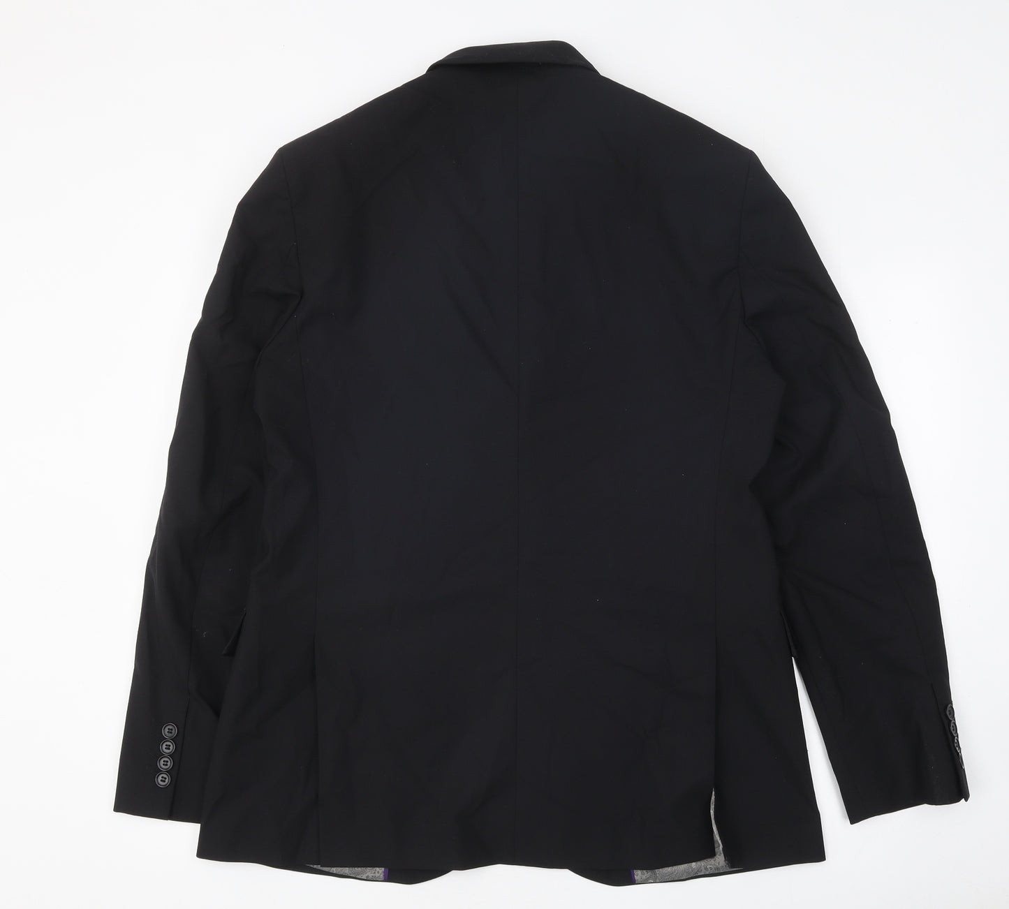 Simon Jersey Mens Black Polyester Jacket Suit Jacket Size 42