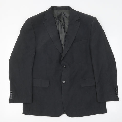 Marks and Spencer Mens Black Polyester Jacket Suit Jacket Size 42