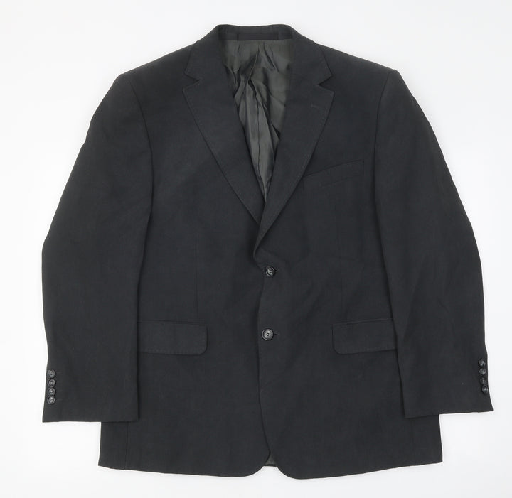Marks and Spencer Mens Black Polyester Jacket Suit Jacket Size 42