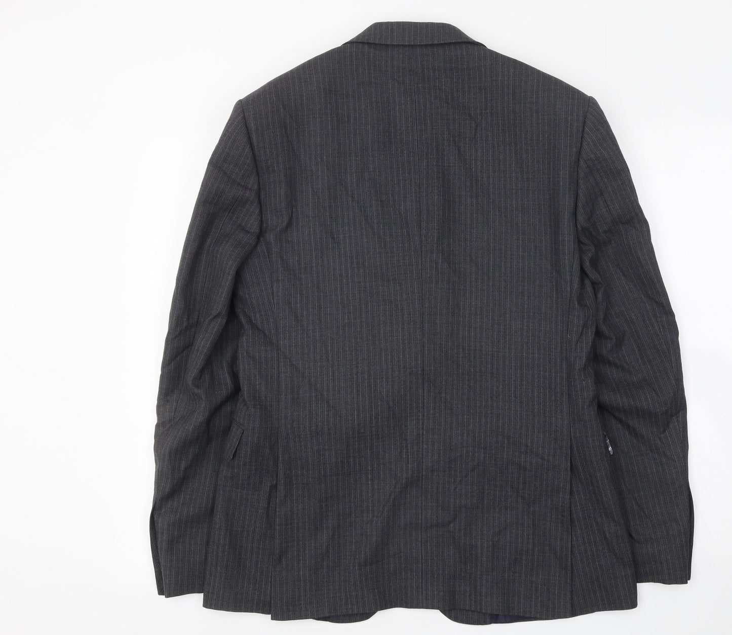 Marks and Spencer Mens Grey Striped Wool Jacket Suit Jacket Size 38