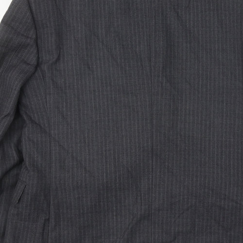 Marks and Spencer Mens Grey Striped Wool Jacket Suit Jacket Size 38