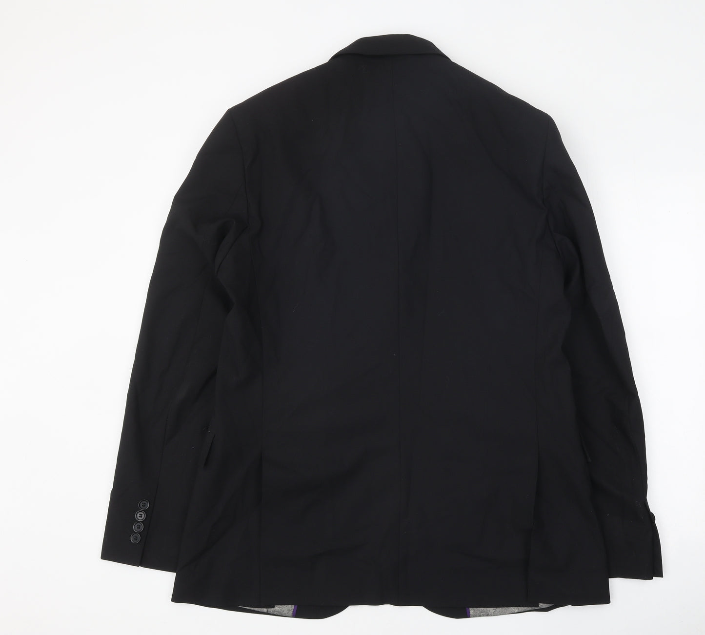 Simon Jersey Mens Black Polyester Jacket Suit Jacket Size 42
