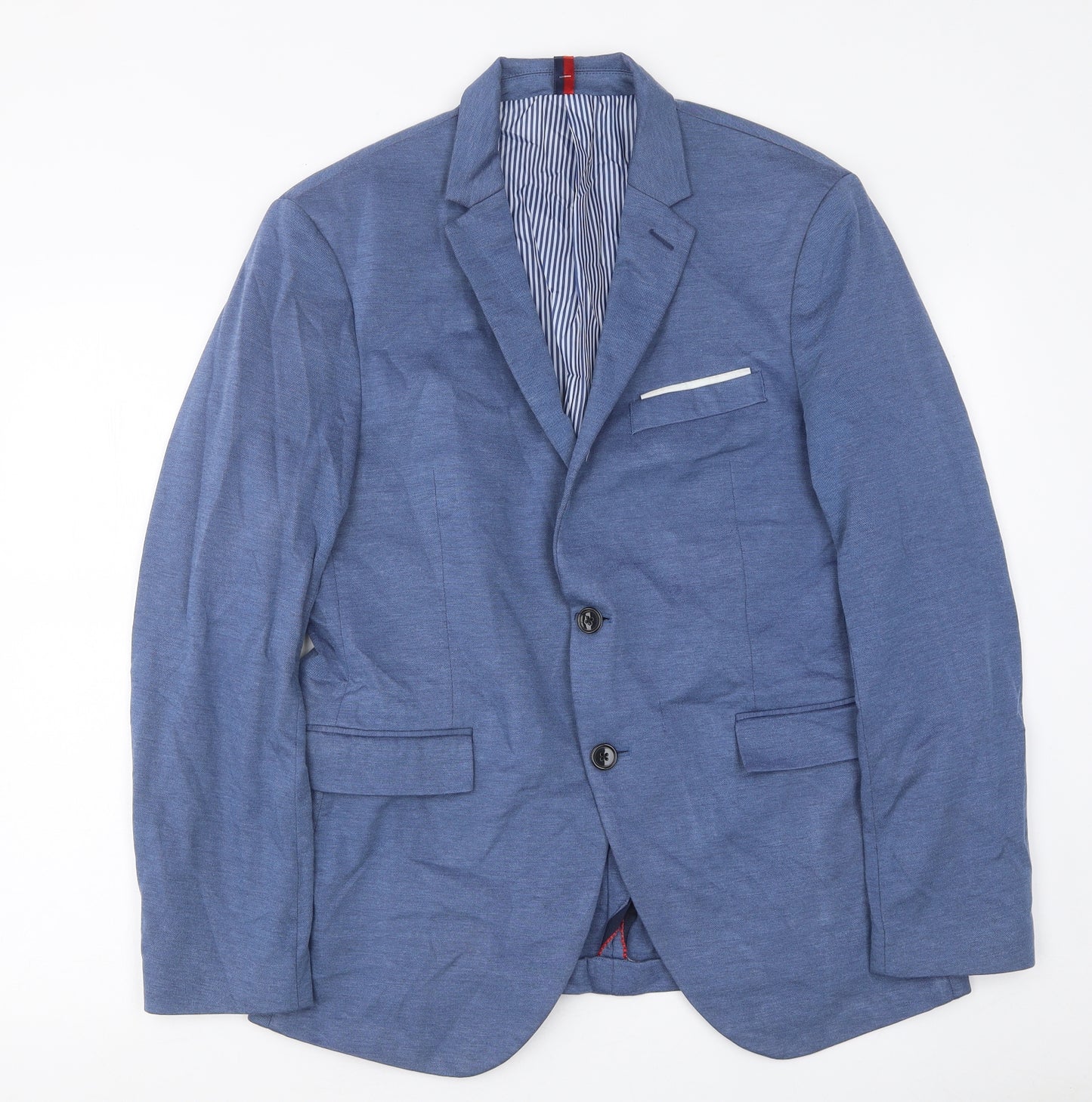 Zara Mens Blue Polyester Jacket Suit Jacket Size 52