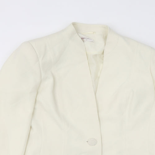 Bonmarché Womens White 100% Cotton Jacket Suit Jacket Size 12