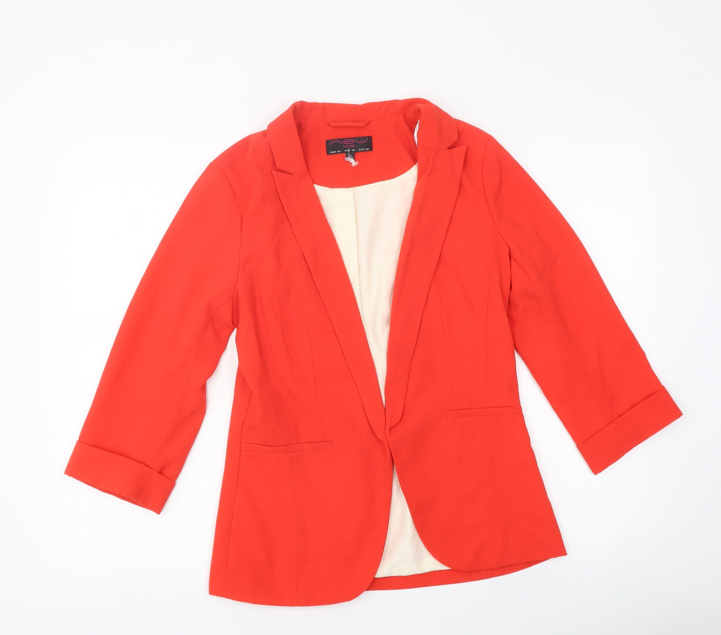 New Look Womens Red Jacket Blazer Size 10