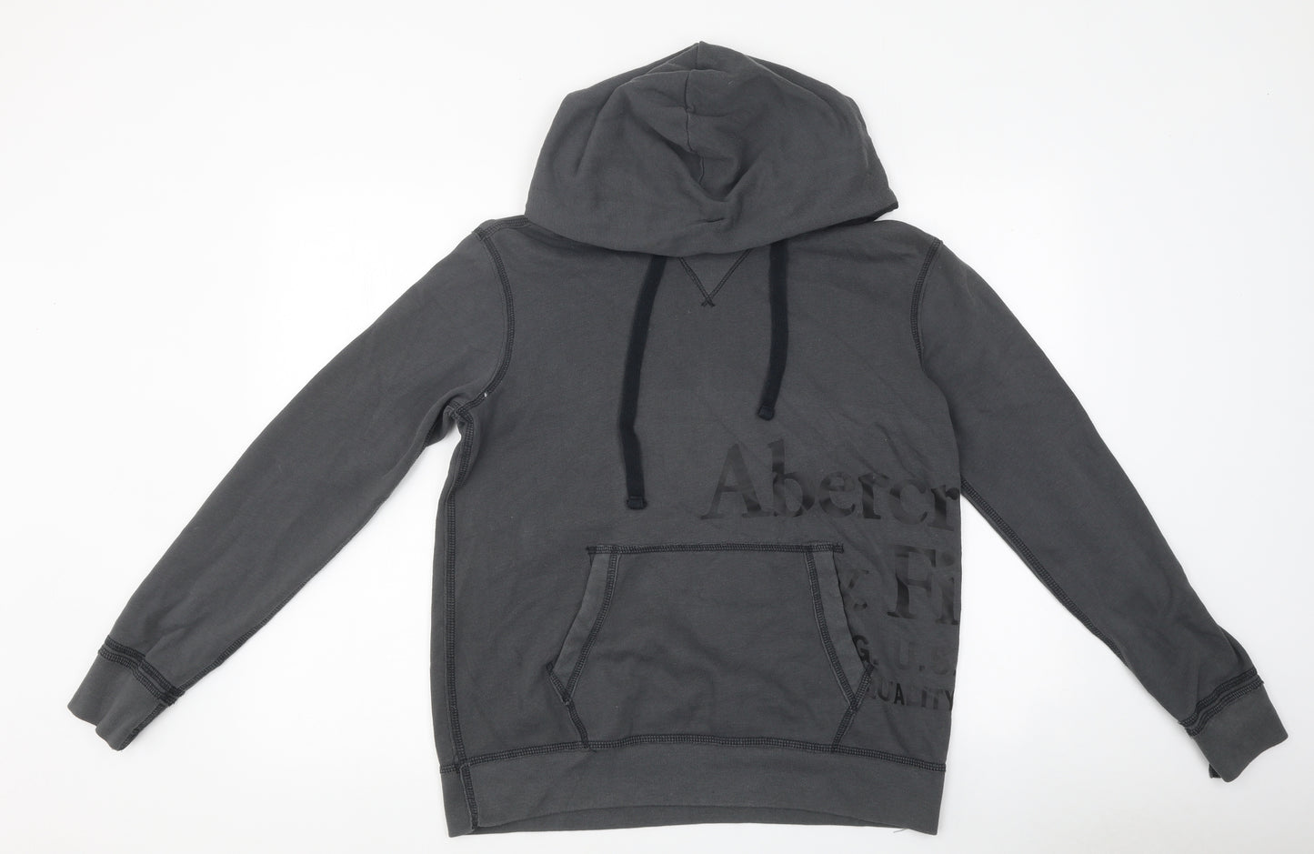 Abercrombie & Fitch Mens Grey Cotton Pullover Hoodie Size XS