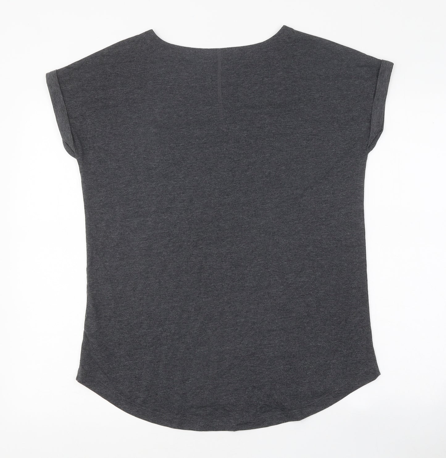 NEXT Womens Grey Polyester Basic T-Shirt Size 12 Round Neck - Star