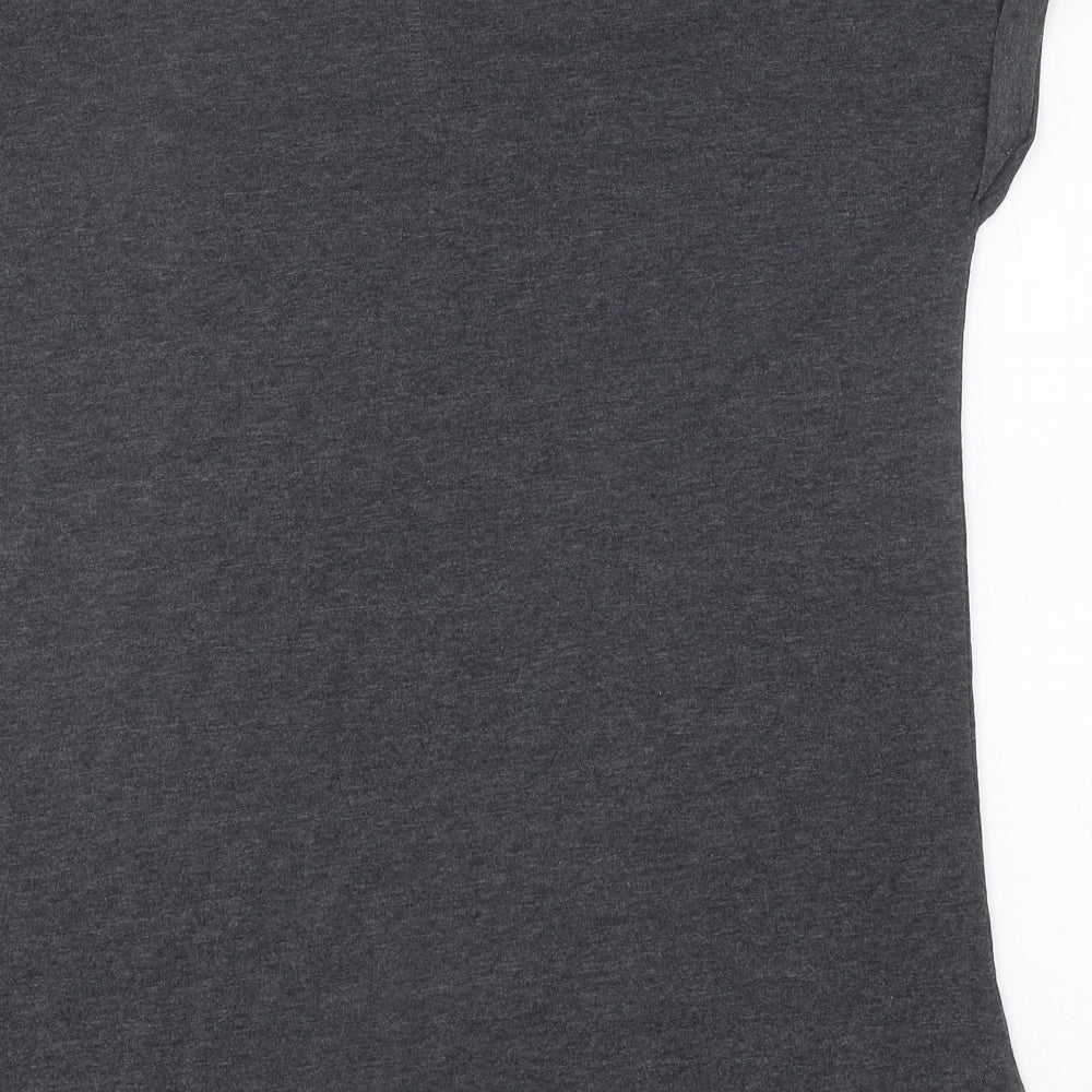NEXT Womens Grey Polyester Basic T-Shirt Size 12 Round Neck - Star