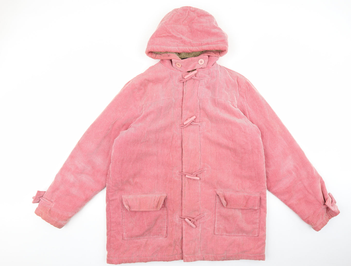 Cotton Traders Womens Pink Pea Coat Coat Size M Toggle