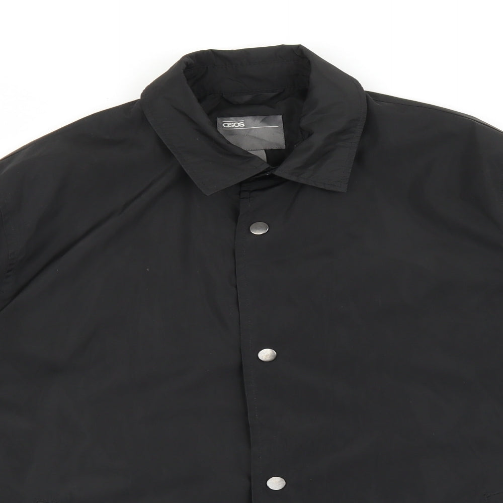 ASOS Mens Black Jacket Size M Snap