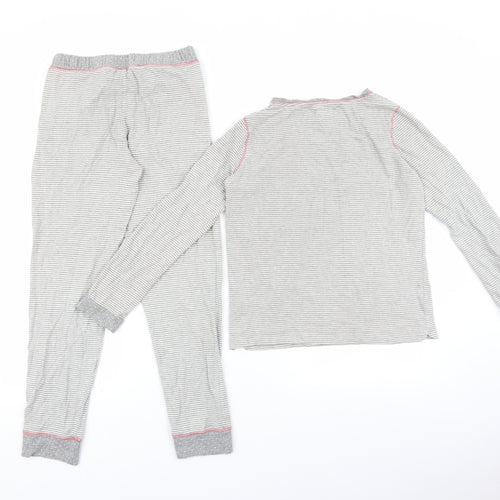 Fat Face Girls Grey Striped Cotton Top Lounge Set Size 10-11 Years Pullover